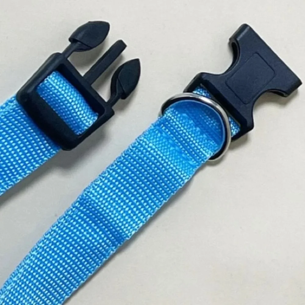 New LED Blue Dog Collar– Solid or Flashing Dog Collar- Size Large